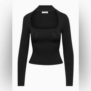 Aritzia Babaton Florine sculpt knit sweater, black